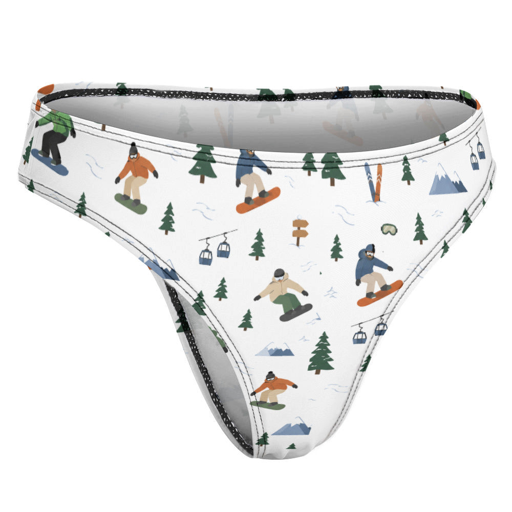 Women's Snowboarding Pattern Thong