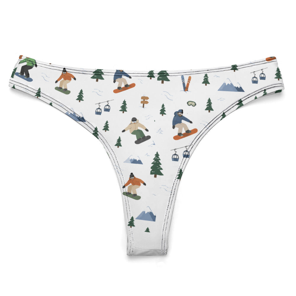 Women's Snowboarding Pattern Thong