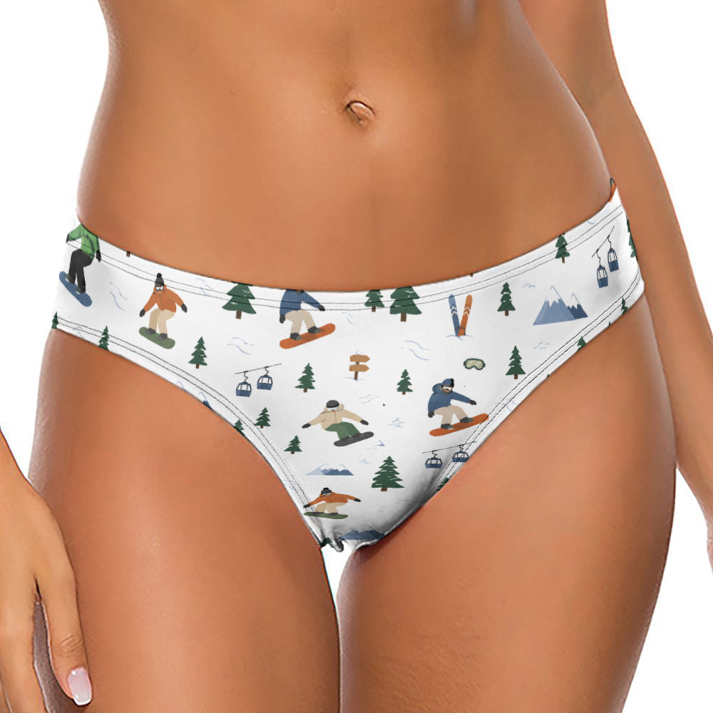 Women's Snowboarding Pattern Thong