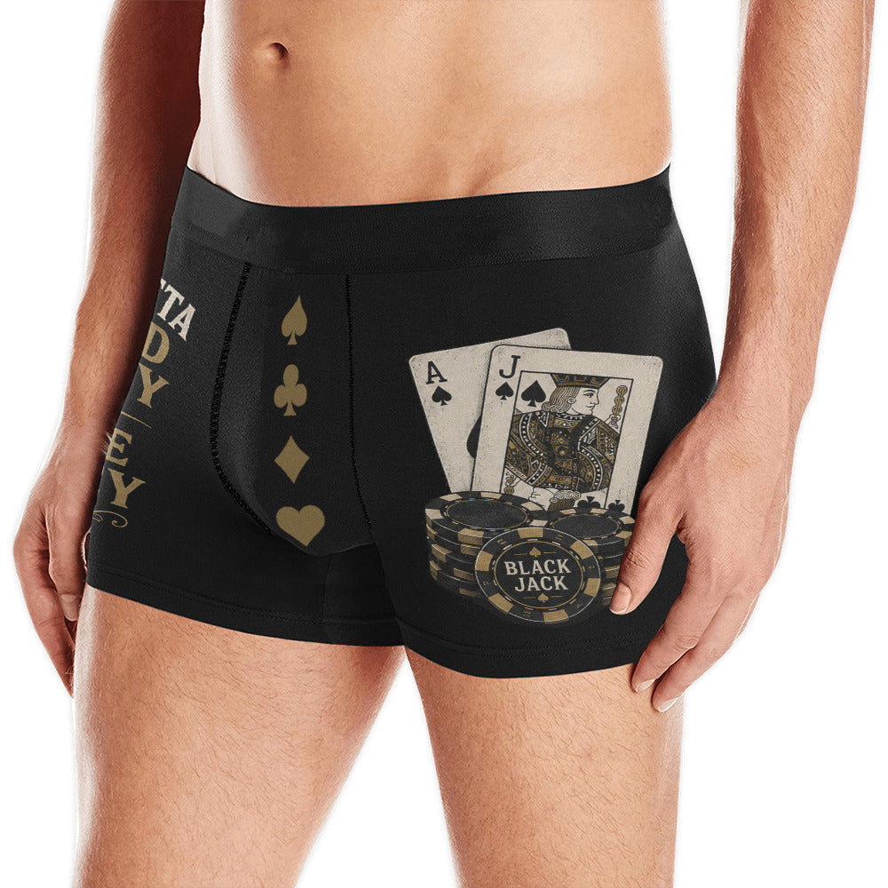 Men's Blackjack Print Boxer Briefs