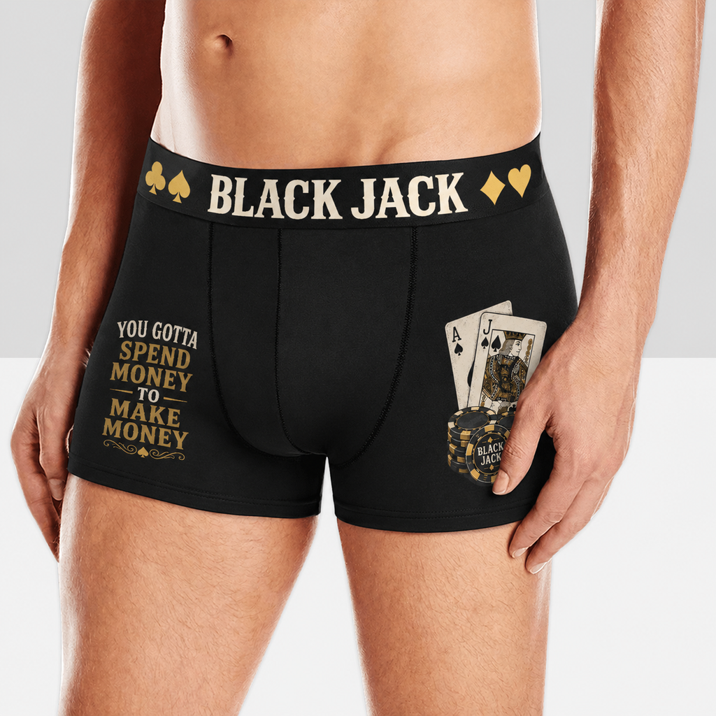 Men's Blackjack Boxer Briefs with Custom Waistband