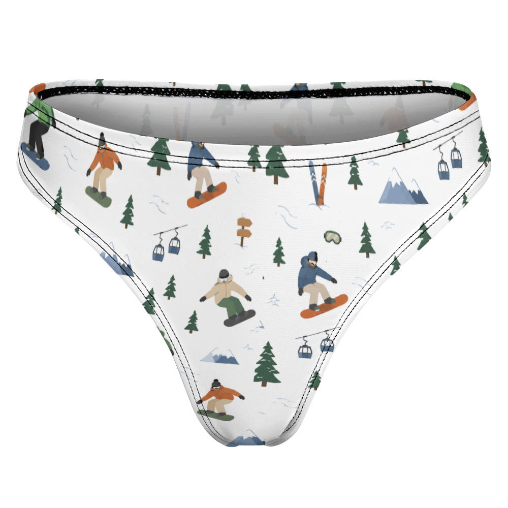 Women's Snowboarding Pattern Thong