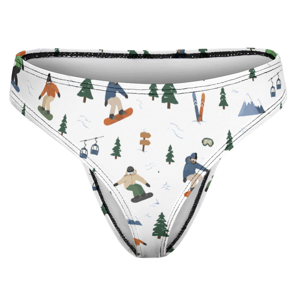 Women's Snowboarding Pattern Thong