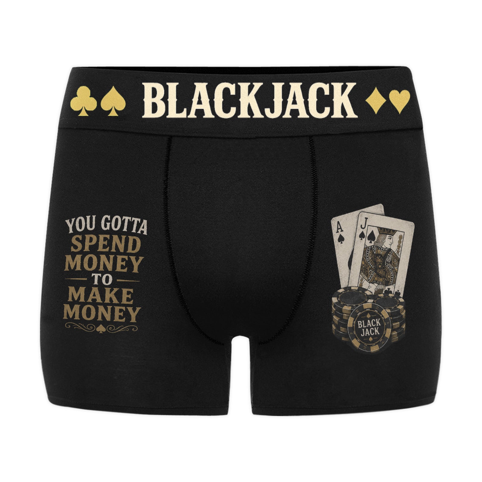 Men's Blackjack Boxer Briefs with Custom Waistband